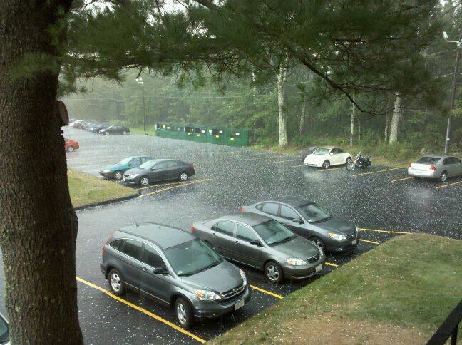 Damn it was just hailing here